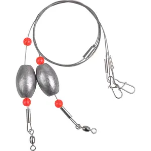 Carolina Saltwater Rigs, 8pcs Flounder Fishing Rigs, Stainless Steel Wire Leader with Egg Sinker Weights, Swivel Snaps for Catfish Grouper Drum Redfish Bottom Surf Fishing