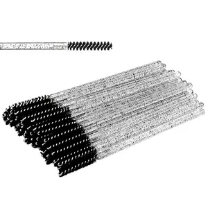 50pcs Black Skinny Disposable Mini Mascara Wands Micro Eyelash Brushes Spoolies For Eyebrows Eyelash Extension Supplies
