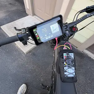 Motorcycle GPS CarPlay Screen with Motorcycle Holder, Wireless Carplay and Android Car, Portable Waterproof 5 Inch Touchscreen Motorcycle GPS CarPlay Screen Supports Bluetooth, Siri