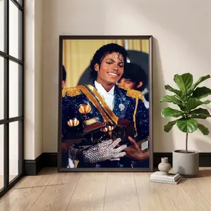 Michael Jackson Poster, King of Pop Wall Art, Grammy Awards Print, Vintage Music Decor, 80s Pop Culture, Retro Photography, Musician Gift