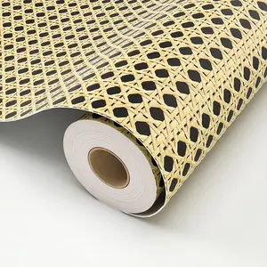 Rattan Woven Self-Adhesive Wallpaper, 2D Textured PVC, Thickened Removable Sticker, Moisture-Proof, for Bedroom, Living Room, Restaurant, Study, Tea Room