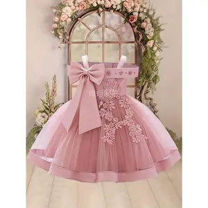 NewChildren's Dress Princess Dress European and American Style Little Girl Tulle Puffy Dress Piano Performance Dress