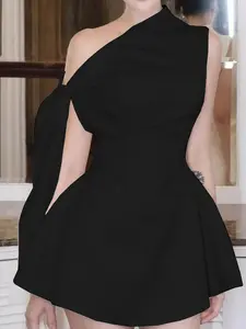 Aodebiao Spring New A-Line Skirt Mini Dress, Elegant Fit Chic Slim Party Dress for Special Occasions, Stylish Women's Attire for Summer Vacations