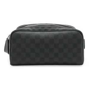 Pre-owned Louis Vuitton Canvas Tote Bags Dopp Kit Damier Graphite Clutch Bag