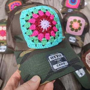 crochet patch trucker hat hats for Adjustable Snapback Cap