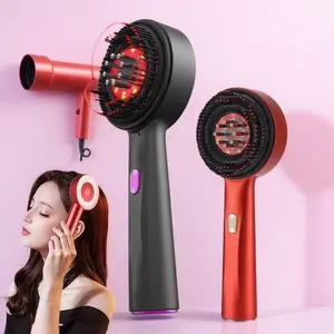 Red Light Anti Hair Loss Electric Massage Comb Scalp Care Essence Infuser Vibrating Hair Growth Stimulator Portable Rechargeable SPA Tool for Men Women to Prevent Breakage and Improve Hair Health