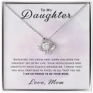 Gift for Daughter From Mom - Greatest Joy Love Knot Necklace C5C