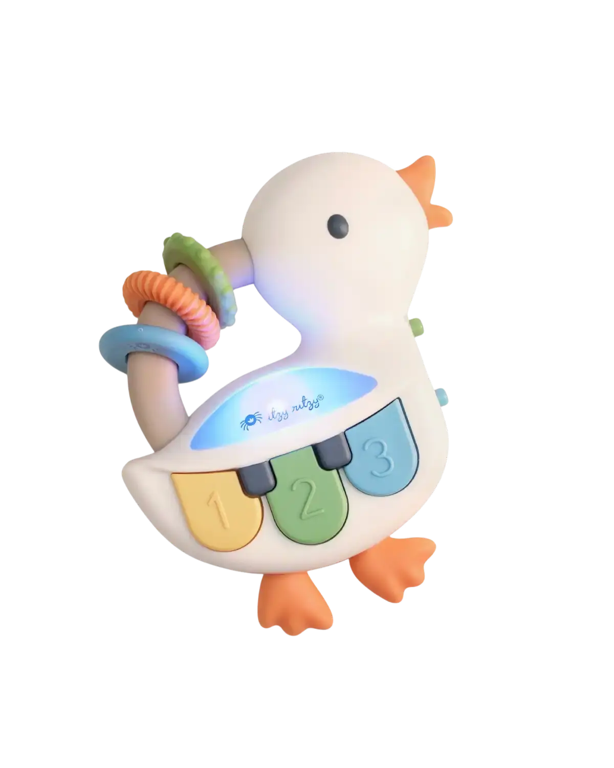 Itzy Ritzy™ Bitzy Tunes Musical Piano Toy for 6-9 Months Infants - Portable Nursery Toy with Hands-Busy Beads Handle, Color-Changing Lights, Easy Piano Mode, Teaches Counting, Baby Gift