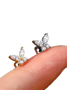 Butterfly Design Nose Studs, Fashionable Nose Rings, Stainless Steel Nose Piercing Jewelry for Women & Men, Trendy All-match & Exquisite High Quality Jewelry for Birthday Gift
