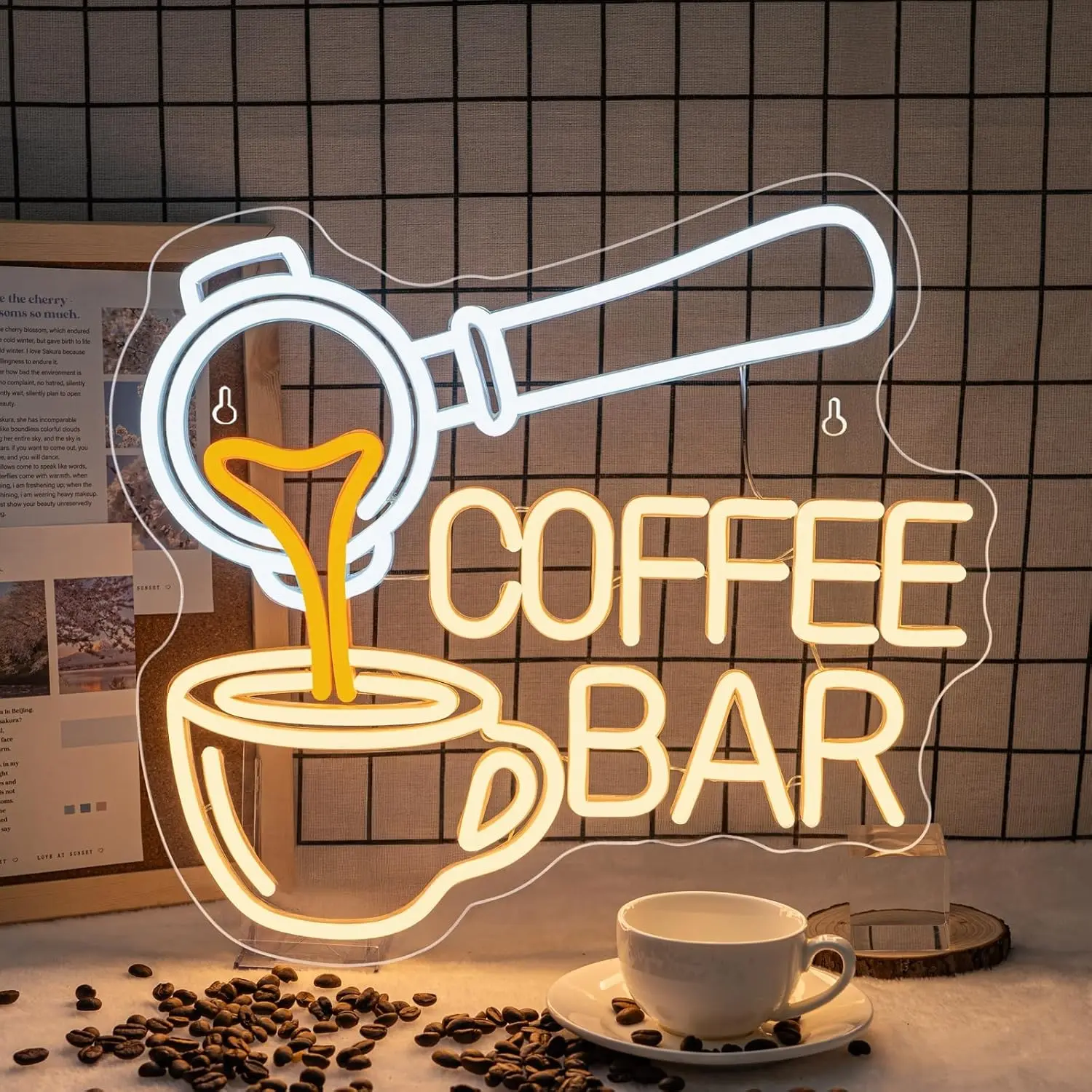 Adjustable Neon Light Sign for Coffee Shop, Dimmable LED Decorative Sign, Wall Mount for Home Bar, Kitchen, Party, Gift, Led Decoration, Decorative Lights