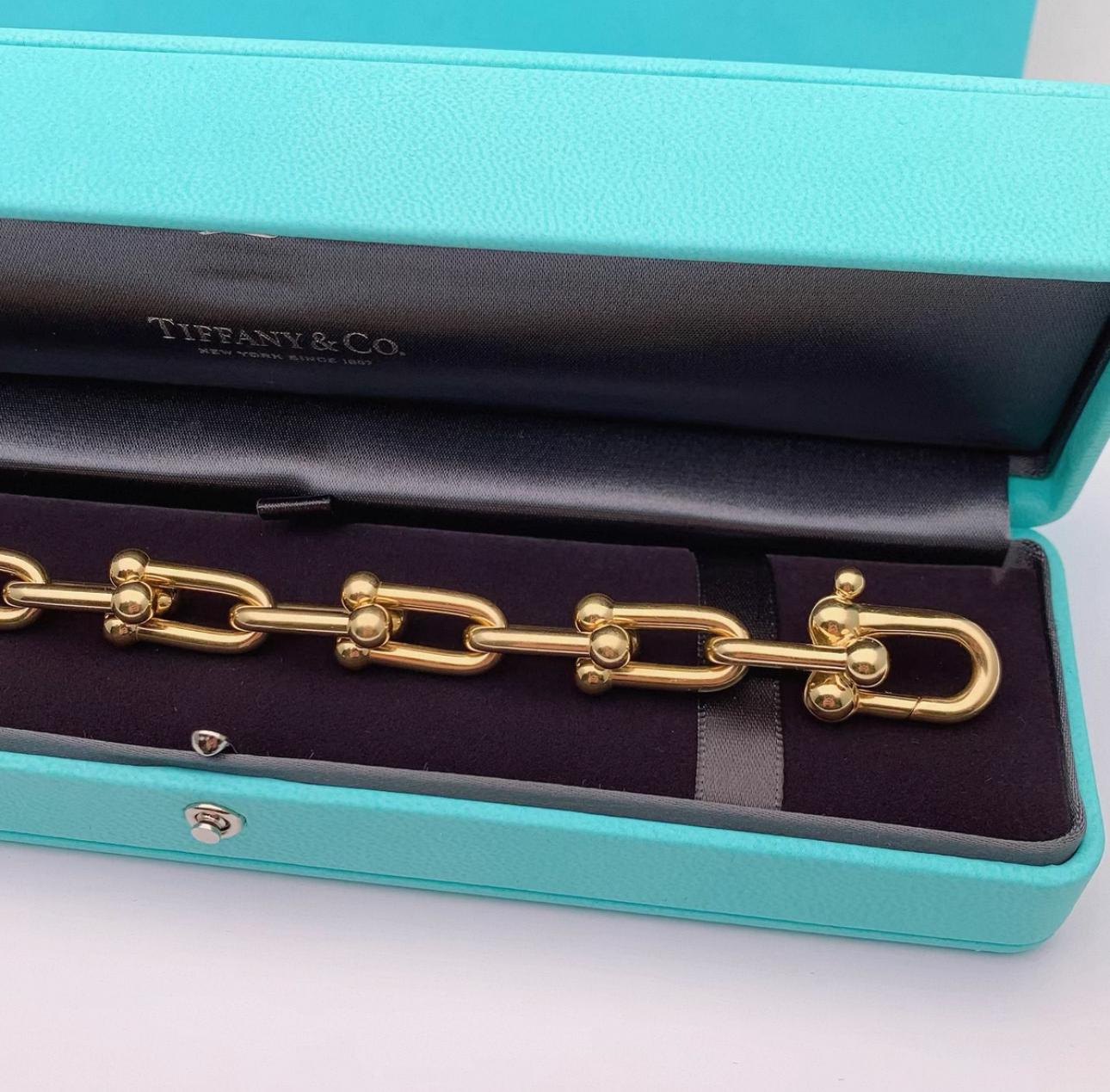 Pre-owned Tiffany & Co. HardWear Large Link Bracelet in Polished Gold Tone, Length Approx. 7.87 Inches