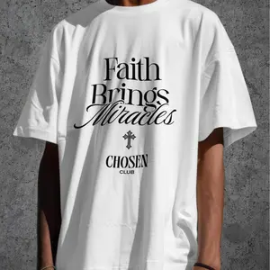 Faith Brings Miracles Christian T-Shirt | White Christian Graphic Tee | Faith-Based Streetwear | Unisex Christian Shirt - ChosenClubApparel