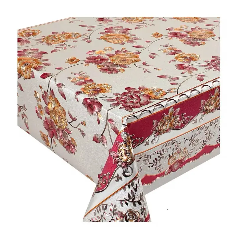 Heavy Duty Vinyl Tablecloth with Polyester Backing Waterproof Oil-Proof Plastic Table Cloth Stain-Resistant Wipeable Rectangle or Square Table Cover f