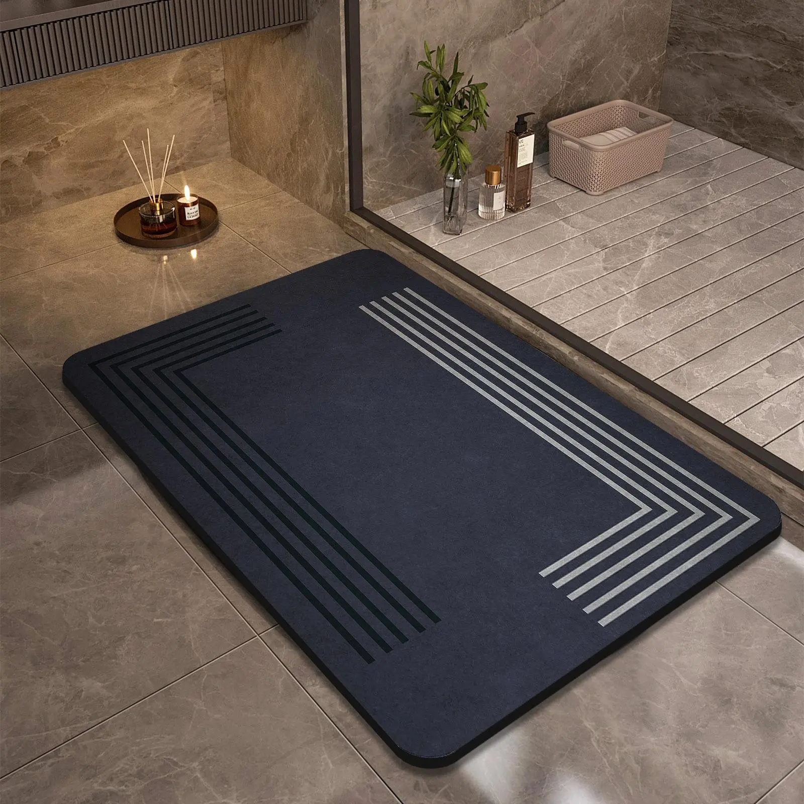 Diatomaceous Earth Bath Mat, Non-slip Bathroom Mat, Water Absorbent Bath Rug, Water Absorbent Bathmat, Bathroom Drying Doormat, Bathroom Accessories, Home Supplies, Absorbent Bathroom Mats, Bath Mats For Bathroom