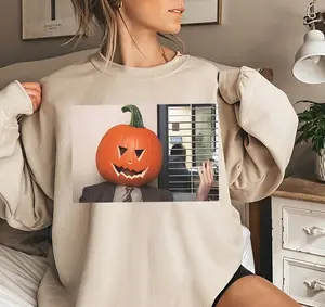 The Office Dwight Pumpkin Head Funny Halloween Sweatshirt, Pumpkin Head Halloween, Dwight S.chrute The Office Shirt, Pumpkin Halloween Shirt, Halloween Characters Shirt, Halloween Vibes Shirt, Spooky Season Shirt, Trendy Casual Shirt For Men Women  Hoodie