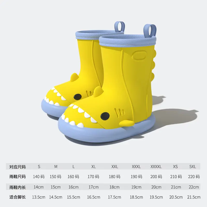 Yellow rain boots