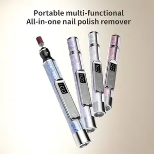 2025 New Cross-Border LCD Screen Electric Nail Drill and Nail Lamp 2-in-1 Grinding, Polishing, and Curing Tool, Portable Electric Nail Grinder and Manicure Tool Set