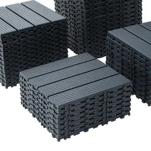 Plastic Interlocking Deck Tiles,44 Pack Patio Deck Tiles,12"x12" Square Waterproof Outdoor All Weather Use, Patio Decking Tiles for Balcony Backyard