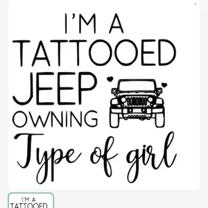 Tattooed Jeep girl car decal