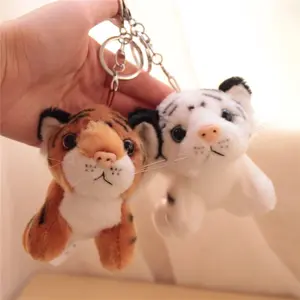 Plush Tiger Plush Keychain Stuffed Animal Cartoon Animal Charm Funny Soft Tiger Key Rings Children