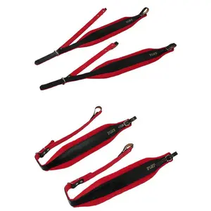 D'Luca Pro SB Series Genuine Leather Accordion Straps Black/Red