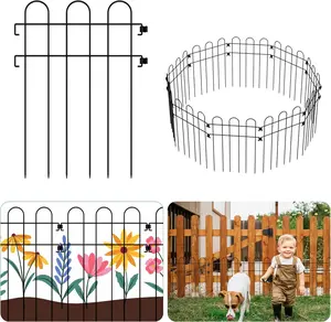 20-Pack Decorative Rustproof Metal Wire Garden Fence, 20ft(L) x16.5in(H) Animal Barrier for Dogs