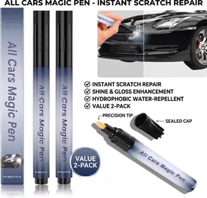 Quick Black Car Scratch Remover Pen, 2-Pack Touch Up Paint for Minor Scuffs