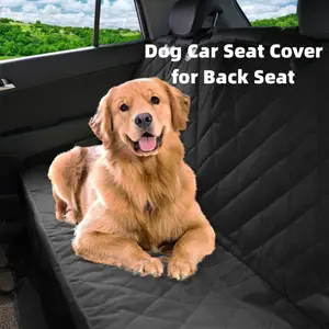 1pc Quilted Design Dog Car Seat Cover for Back Seat, Heavy Duty Dog Hammock for Car, Back Seat Pet Cover for Dogs with Sedan, Trucks and SUVs.