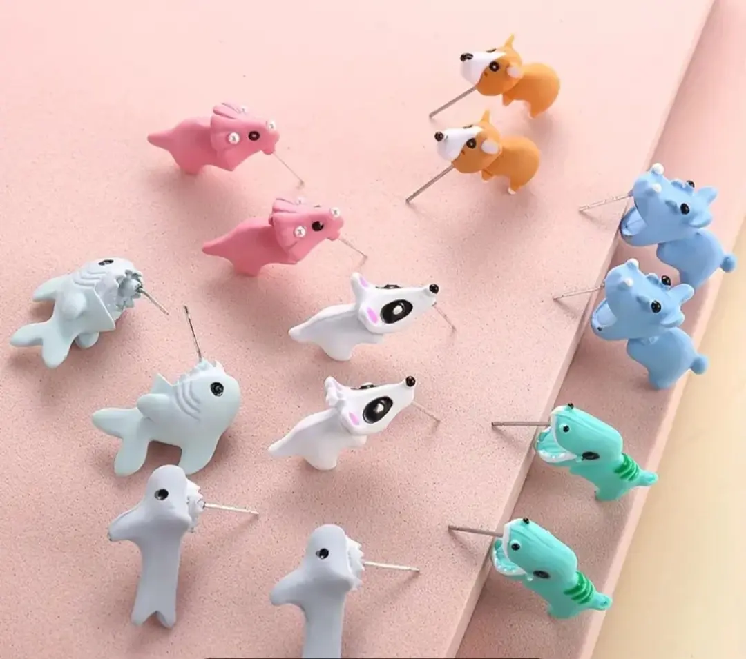 Bite Me Earrings - Dino, Dog, Hippo, Shark, and Whale for Daily Wear (Unisex) Bite Me Earrings - Dino, Dog, Hippo, Shark, and Whale for Daily Wear (Unisex)