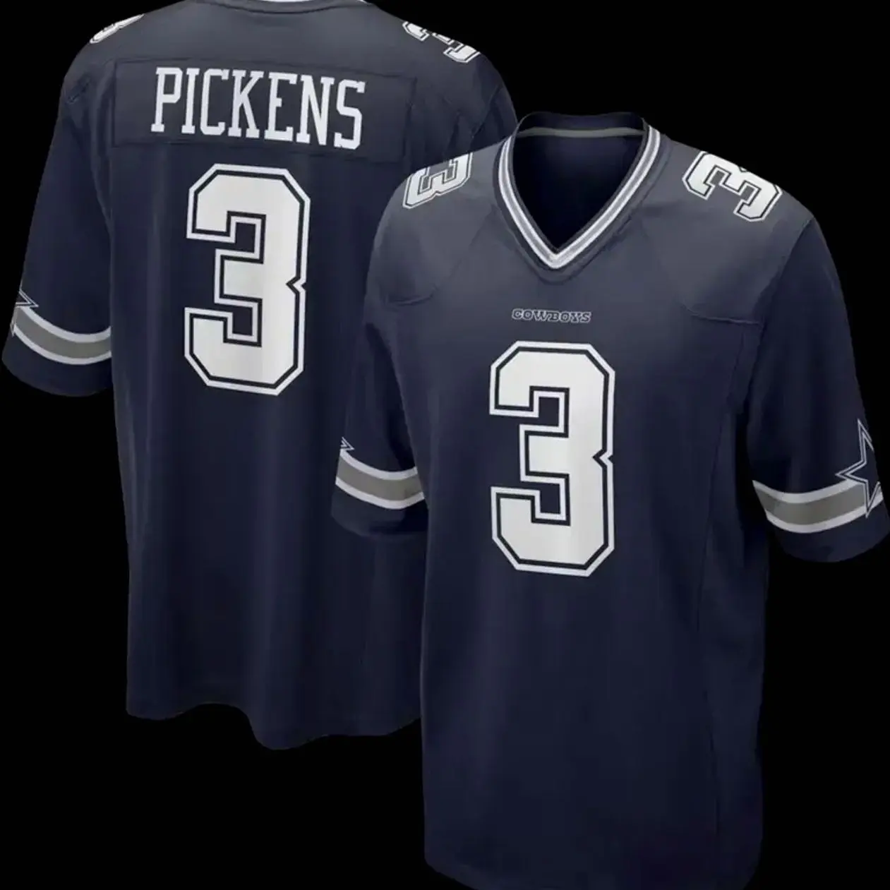 George Pickens #3 Dallas Football Jersey Navy Game Day Shirt for Men Women, Football Fan Jersey Navy Athletic Game Day Shirt