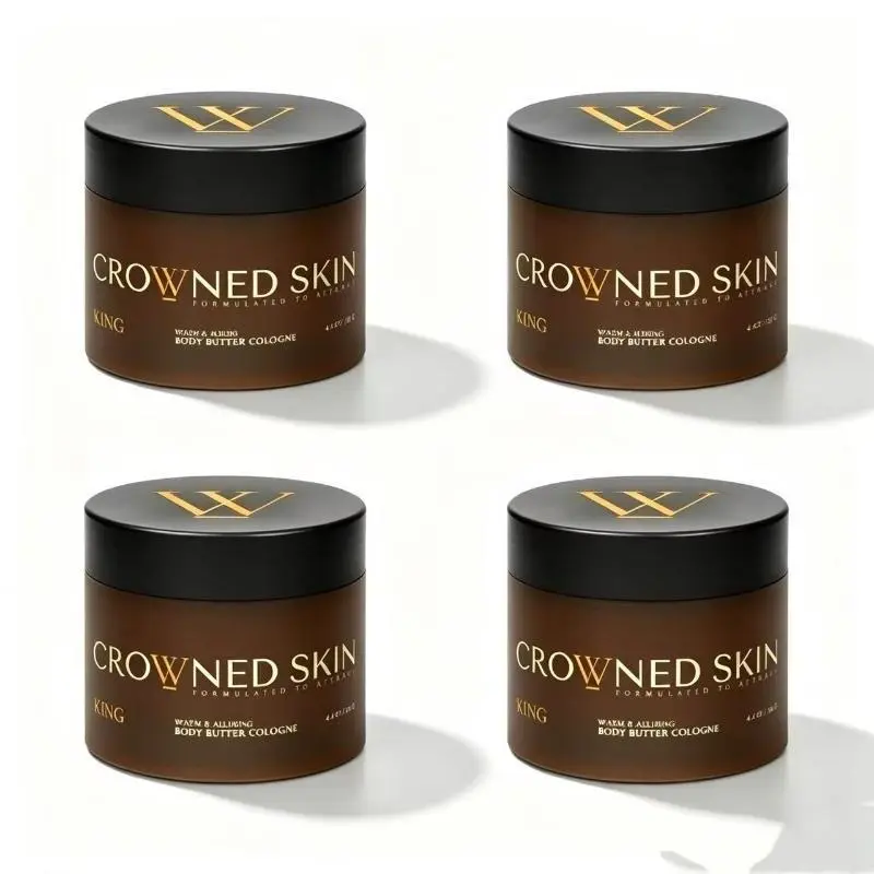 4PCS Crowned Skin King Body Butter Cologne - Warm and Sensual Masculine Scent Value Pack