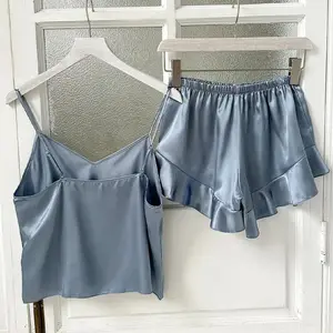 New Summer Spice Suspender Pajamas Cool Comfort Loose Home Wear Set Stylish Two Piece Pajamas Silk Pajamas for Women