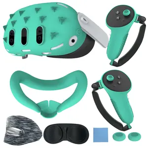 MLemonVR Durable Anti-Fall VR Kit for Meta Quest 3, Shockproof TPU Armor for Headset & Controllers, 7-Piece Protective Cover, Secure Grip for Active VR Games and Fitness