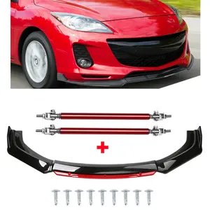 Glossy Painted&Red For Mazda 3 Sedan Hatchback Front Bumper Lip Spoiler Splitter