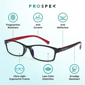 Prospek Blue Light Blocking Glasses for Men and Women, Anti Glare Computer Glasses, Regular, No Magnification