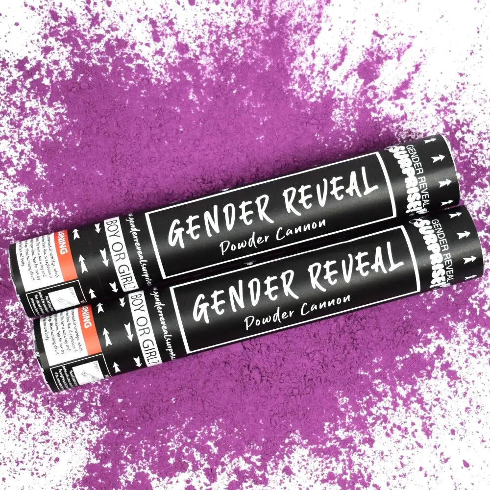 Plastic 12-in Purple Unisex Gender Reveal Powder Cannon Kit, Confetti Design, Confetti Sprays, Festive Home Decorations Supplies, Announces Gender with Excitement