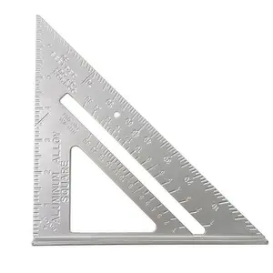 7 Inch  Rafter Square - Double-Sided Engraved Scales, Precision Carpentry Tool for Woodworking, Roof Pitch & Angle Marking