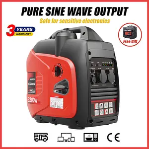 Portable Generator for House - 3200W Inverter Generator, Super Quiet Gas Powered, Manual Start Backup Power Station, RV Ready & Camping, CO Sensor, ECO Mode, EPA Certified, Long Runtime Emergency Generator