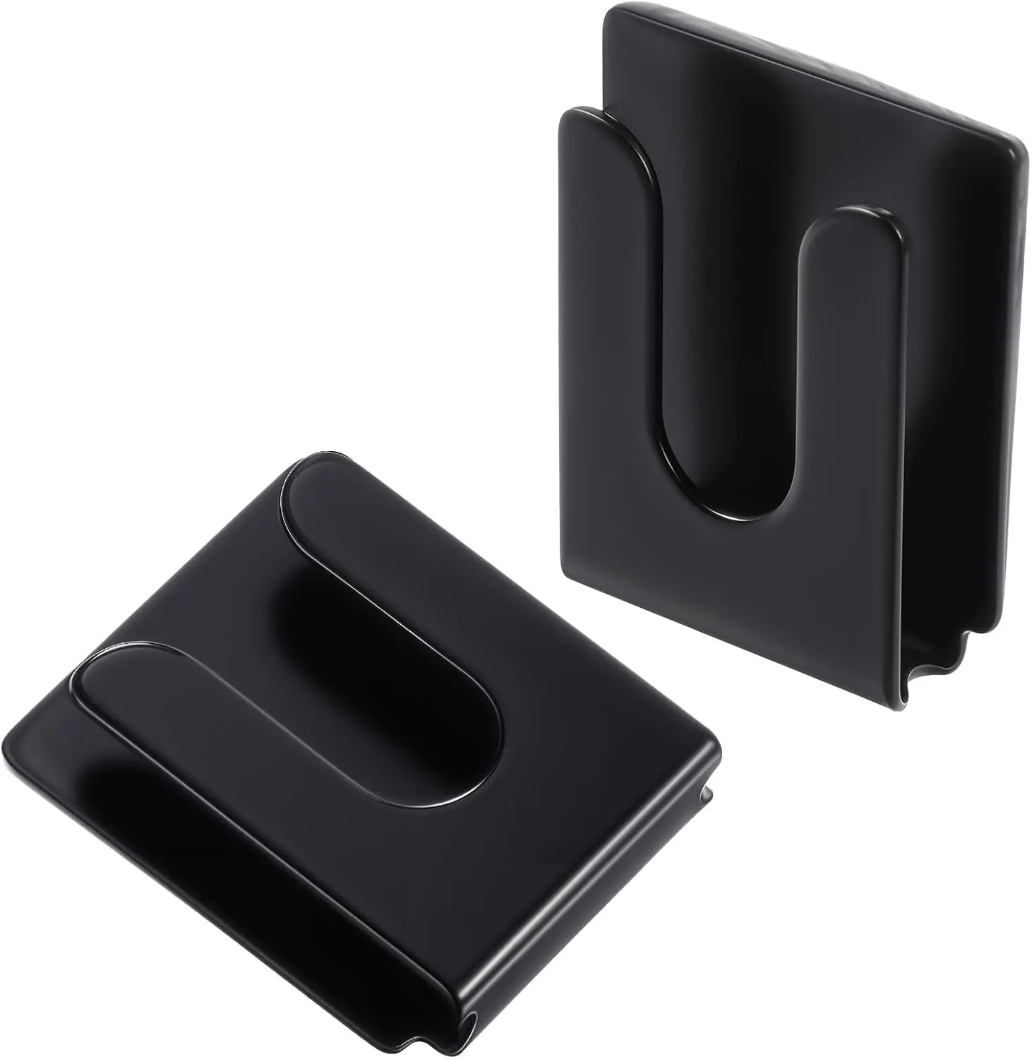 2Pcs Radio Microphone Hanger with Adhesive Back, CB Mic Holder Mount, Black Metal Car Mic Hanger, Universal Radio Mic Clip Holder for Cars Homes Offices 36 x 30 x 9 mm