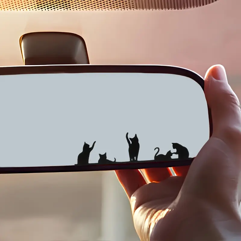 Cute and playful rearview mirror kitten - rearview mirror sticker, sticker for cars, multi-purpose use, the best gift