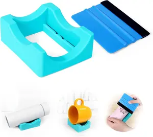Cup Cradle for Tumblers, Sturdy with Felt Squeegee Use to Apply Vinly Decal - Keep Tumblers/Coffee Cups/Glass Cans in Place, Silicone Anti-Slip Tumbler Holder for Crafting