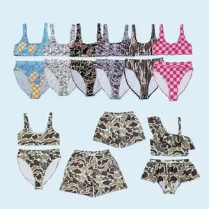 Camouflage Family Style Two Pieces Summer Swimsuit - Comfortable Fit, Breathable Versatile Design, Ideal for Summer Beach Wear,Toddle Swimwear,Bikini Set