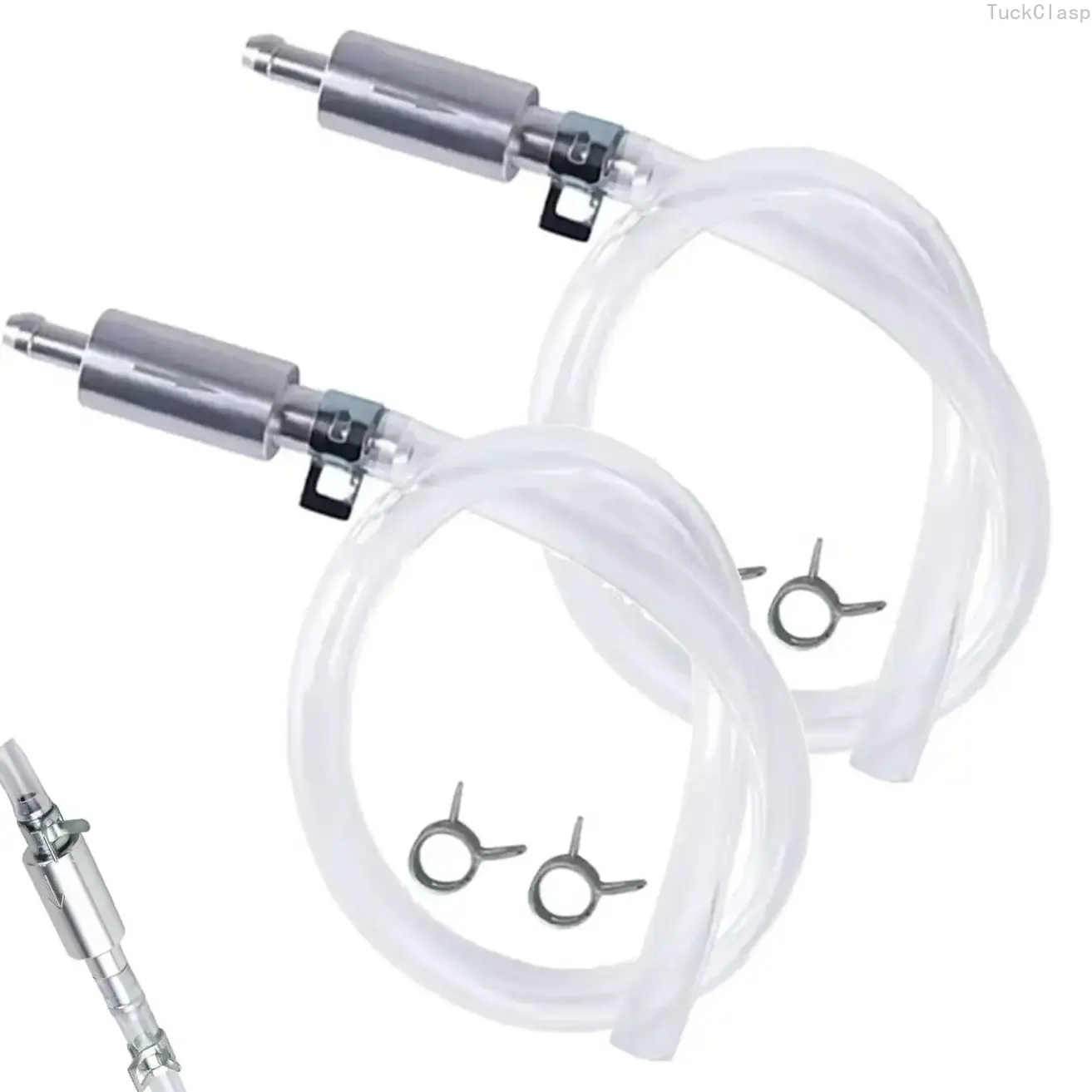 2PCS Brake Bleeder Hoses with One-Way Check Valve, Universal Brake Fluid Bleeder Kit for Cars & Motorcycles, Hydraulic Brake System Tool with Soft Tubes and Metal Clips