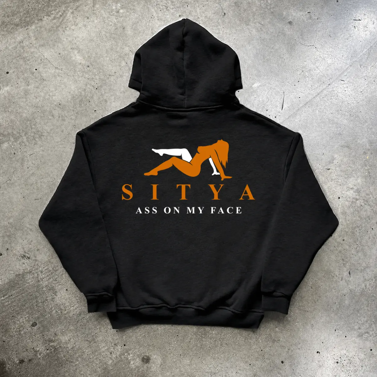 SITYA Ass On My Face Hoodie – Bold Silhouette Graphic Hoodie with Sexy Outline Design, Trending Adult Humor Hoodie for Men and Women, Casual Streetwear Style.