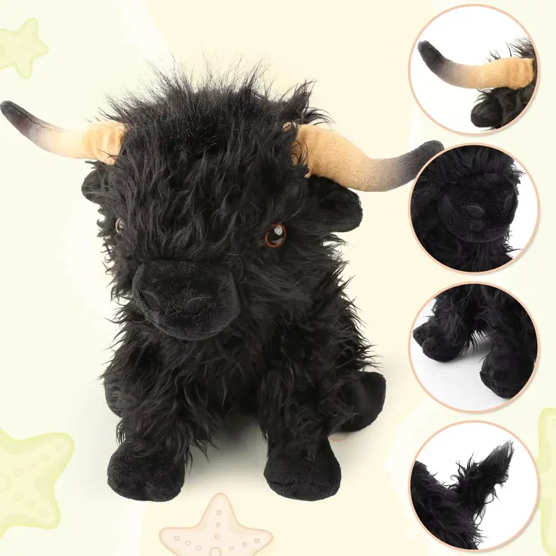 Highland Cow 25cm Plush Toy - Soft Stuffed Doll for Kidds, Ideal for Home Decor and Gifts