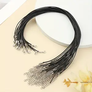10pcs Leather String Necklace Rope DIY Jewelry Handmade Leather Adjustable Braided Rope Necklace Pendant DIY Necklace Leather Rope Accessories diy necklace rope lobster buckle leather rope wax string necklace rope pendant rope Handcrafted Adjustable Clasp