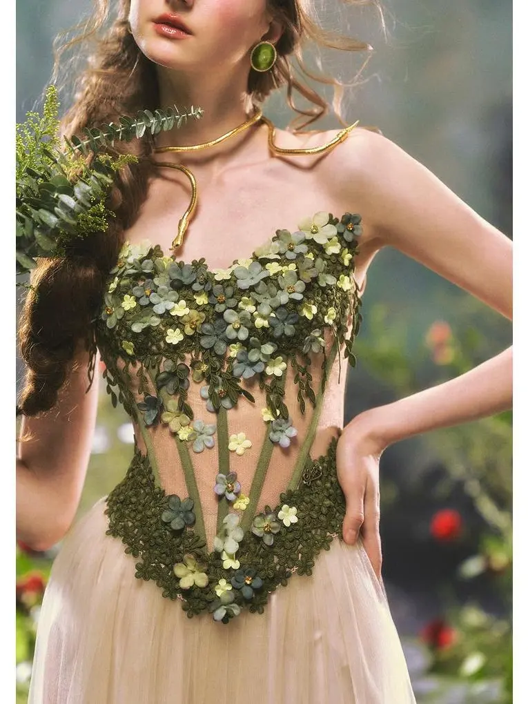 Women's Eucalyptus Fairy Corset, Womenswear Costume Top, Stylish Women's Clothes