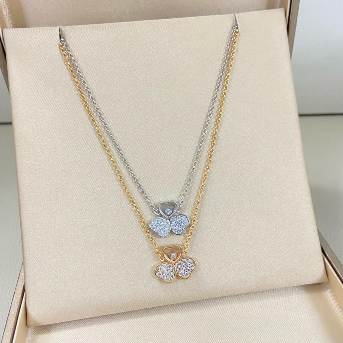 High Quality Lucky Clover Heart Necklace Effortless French Chic For Everyday Woman Party Gift