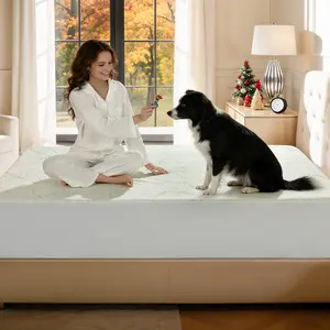 Shilucheng Waterproof Cooling Mattress Protector,6''-18''Deep Pockets Bamboo Cooling Noiseless Must-have Home Decor Washable Breathable Mattress Protector