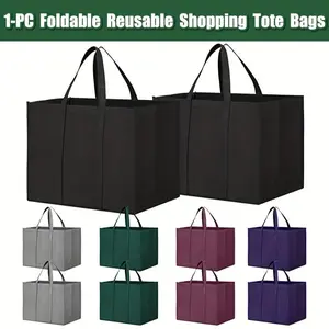 1PC thick large capacity folding duffel bag tote bag reusable grocery shopping bag, large tote bag, long handle for shopping grocery clothes